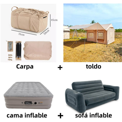 ElvaraHouse™ - Waterproof Lightweight Oxford Cloth Automatic Inflatable Tent With Camping Equipment